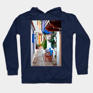 Picturesque alley in Skopelos Hoodie